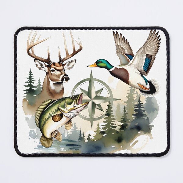 Item preview, Deer Duck Bass Fish Wildlife Trio  designed and sold by TheBeesForYou.
