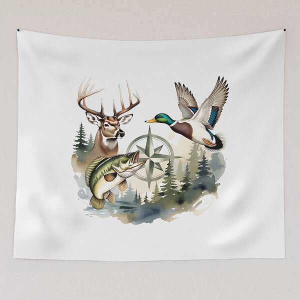 Item preview, Deer Duck Bass Fish Wildlife Trio  designed and sold by TheBeesForYou.