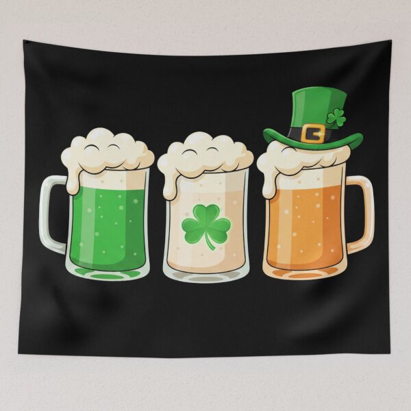 Artikelvorschau, Irisches Bier, Irland-Flagge, St. Patrick's Day, Männer, Frauen, Kobold entworfen und verkauft von Alexis Art Collection.
