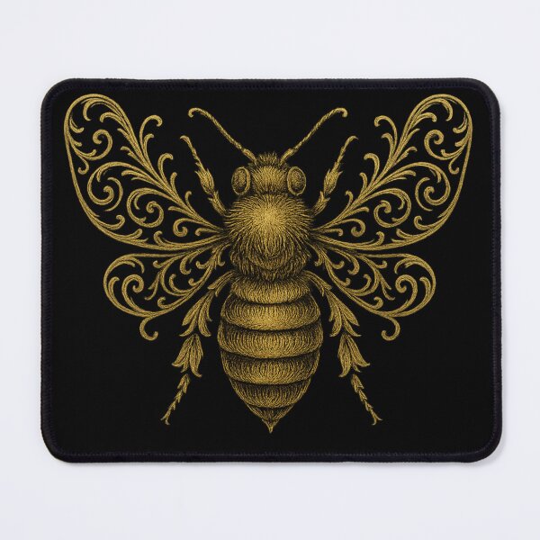 Item preview, Ornate Golden Bee Illustration – Vintage Baroque Insect Art on Black designed and sold by Mouraludia.