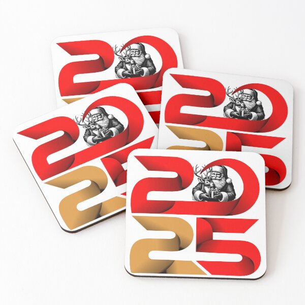 Item preview, Vintage Christmas 2025 Santa & Reindeer Holiday Design designed and sold by Skill_&_Stone.