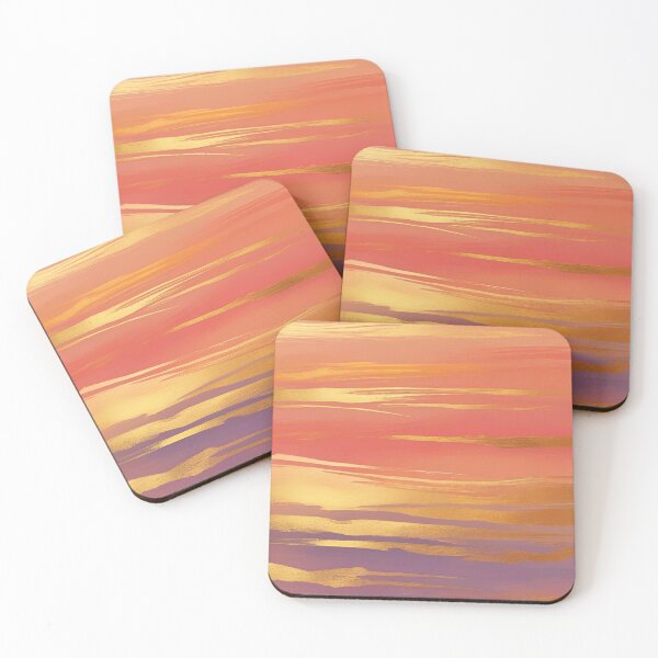 Item preview, Golden Sunset Abstract Peach and Purple Clouds designed and sold by LakLuxe studio .