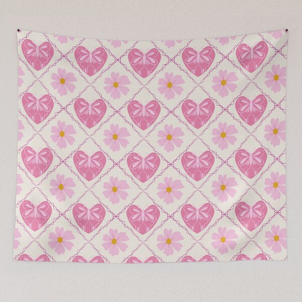 Item preview, Pink Butterfly heart seamless pattern designed and sold by Dintheo.