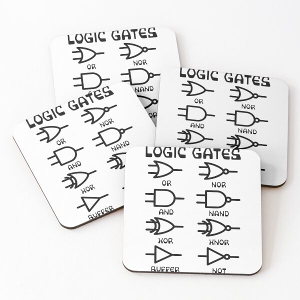 Item preview, Nerdy Logic Gates Diagrams Computer Science Teacher Black Text designed and sold by MathWare MathClips.
