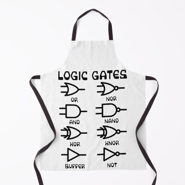 Item preview, Nerdy Logic Gates Diagrams Computer Science Teacher Black Text designed and sold by MathWare MathClips.