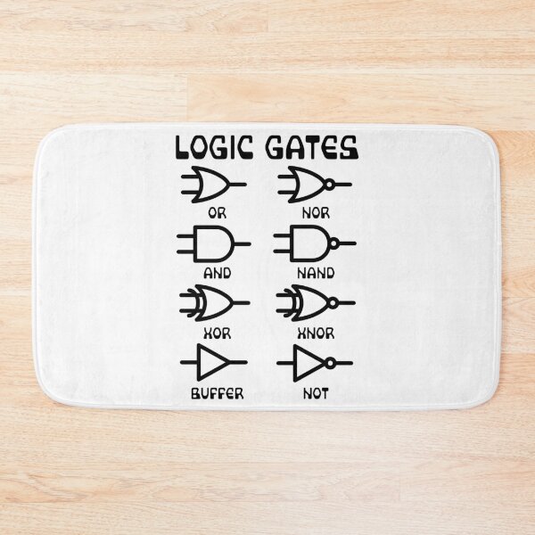 Item preview, Nerdy Logic Gates Diagrams Computer Science Teacher Black Text designed and sold by MathWare MathClips.