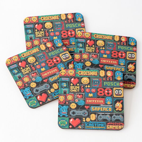 Item preview, Retro Video Game Pixel Art Collage designed and sold by SholoStudio.