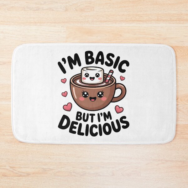 Item preview, I’m Basic But I’m Delicious | Cute Hot Chocolate T-Shirt | Marshmallow Kawaii Quote | Cozy Winter Gift designed and sold by SoftyDesigns.