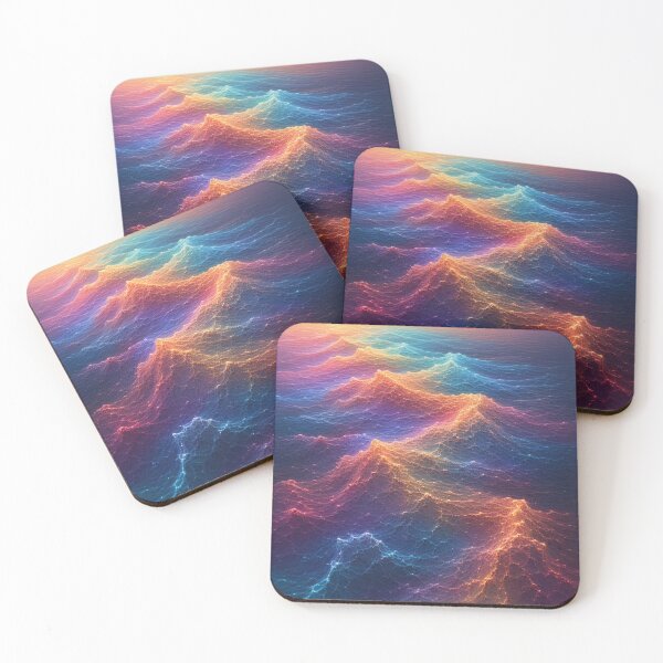 Item preview, Luminous rainbow waves of an abstract sea designed and sold by Mianku | Für das Leben.