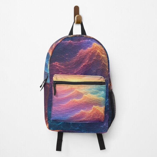Item preview, Luminous rainbow waves of an abstract sea designed and sold by Mianku | Für das Leben.