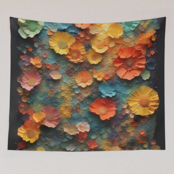 Item preview, Vibrant floral diversity on a textured background designed and sold by Mianku | Für das Leben.