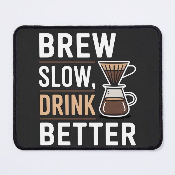 Item preview, Brew Slow Drink Better Minimalist Coffee Shirt designed and sold by Viktorio Art Shop.