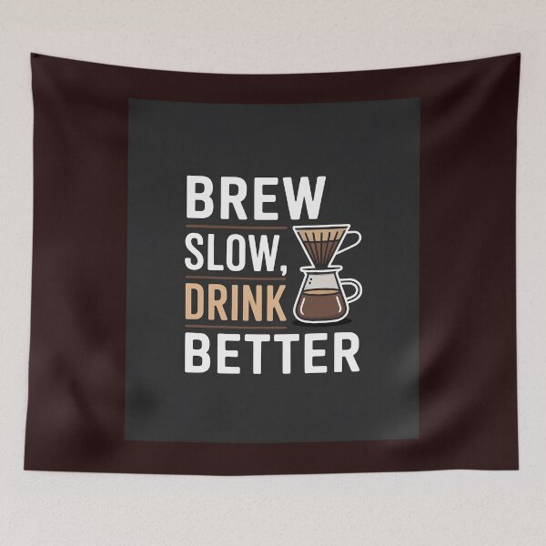 Item preview, Brew Slow Drink Better Minimalist Coffee Shirt designed and sold by Viktorio Art Shop.
