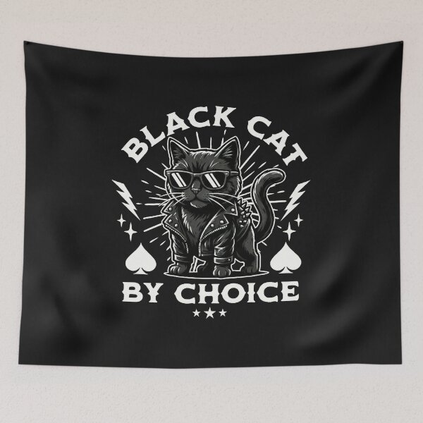 Item preview, Black Cat Black Sheep By Choice - Funny Rebel Biker Cat Art designed and sold by AdyKurniawan.