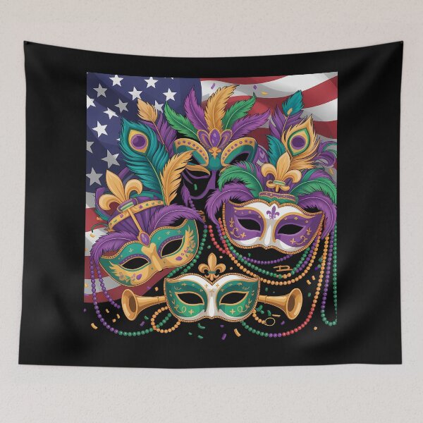 Item preview, Colorful Mardi Gras Festival Illustration USA designed and sold by LiviuGligoros.