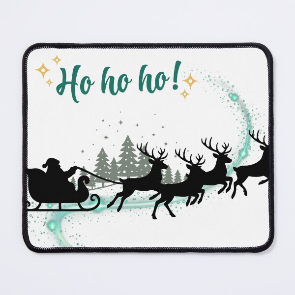 Item preview, Ho Ho Ho Santa Sleigh & Reindeer Flying Silhouette Design designed and sold by Skill_&_Stone.