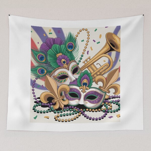 Item preview, Mardi Gras Carnival Wall Art American Flag designed and sold by LiviuGligoros.