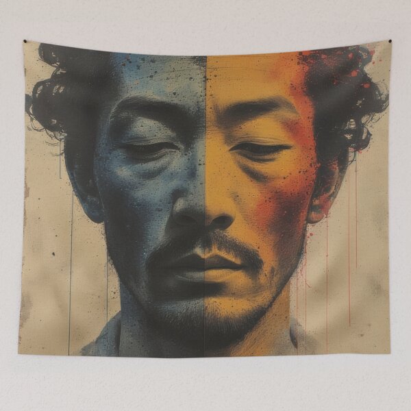 Item preview, Two-part portrait: Blue and Gold Man designed and sold by Mianku | Für das Leben.