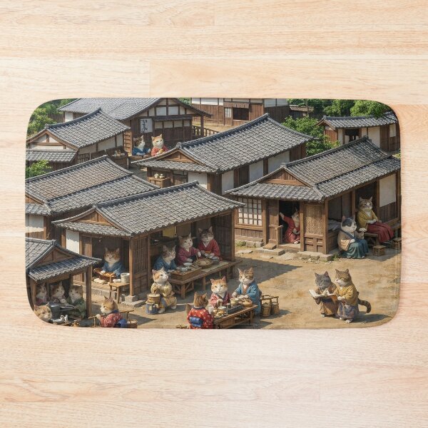 Item preview, Traditional Village Life with Feline Citizens designed and sold by Auroracat2025.
