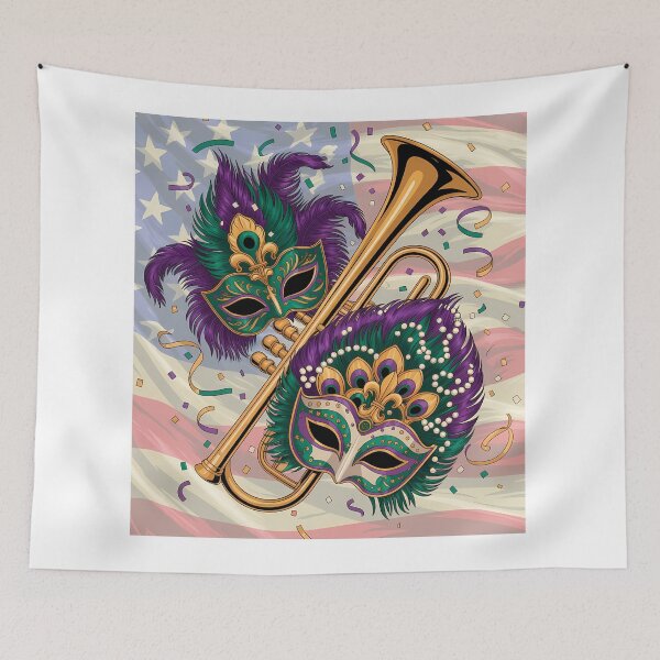 Item preview, American Flag Mardi Gras Carnival Illustration designed and sold by LiviuGligoros.
