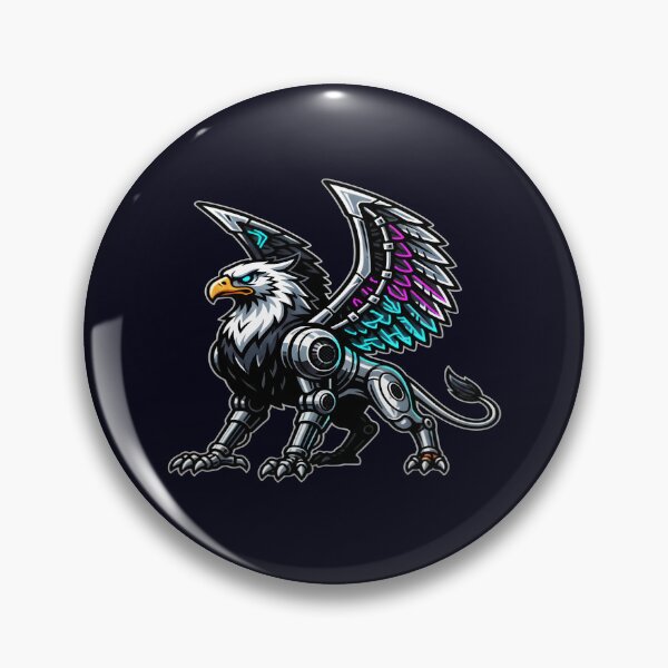 Item preview, Cyberpunk Mecha Griffin - Futuristic Mythological Beast designed and sold by Dakson Design - Fantasy Art.