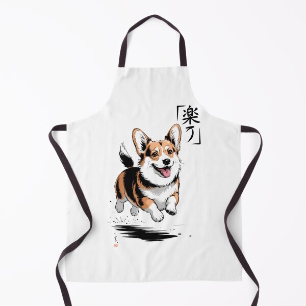 Item preview, Love Corgi galés Japanese Chinese Korean Ink Sumi-E Art Desing designed and sold by blacksealstudio.