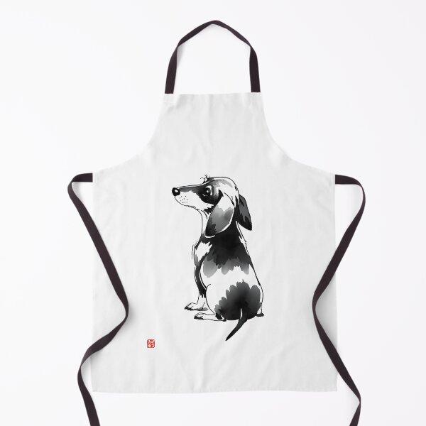 Item preview, Love Dachshund Japanese Chinese Korean Ink Sumi-E Art Desing designed and sold by blacksealstudio.