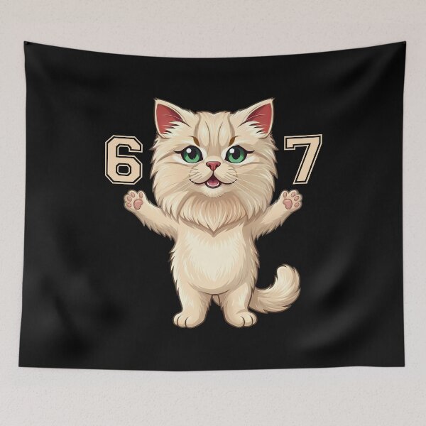 Item preview, 67 6 7 Cute Cat Birthday T-Shirt for Age 6 or 7 designed and sold by LashondaGreen89.