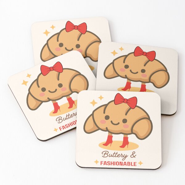 Item preview, Buttery and Fashionable Croissant Kawaii Illustration | Cute Bakery Food Design designed and sold by SBrushbox.