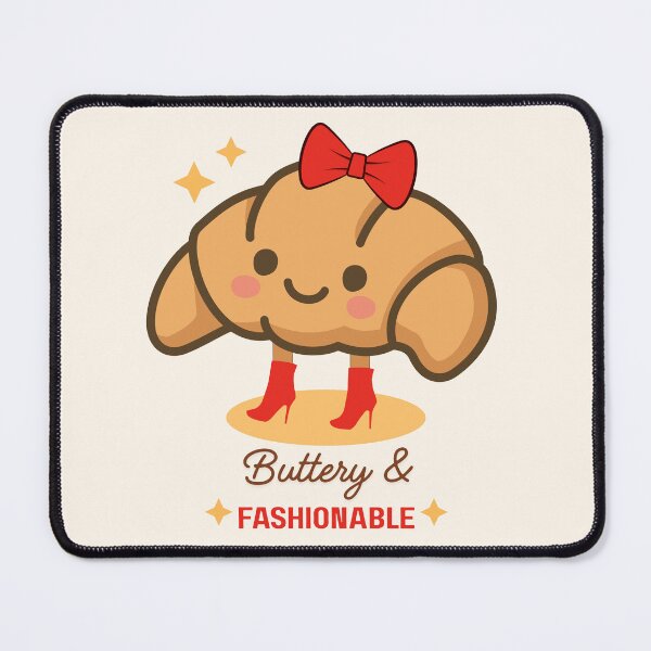 Item preview, Buttery and Fashionable Croissant Kawaii Illustration | Cute Bakery Food Design designed and sold by SBrushbox.