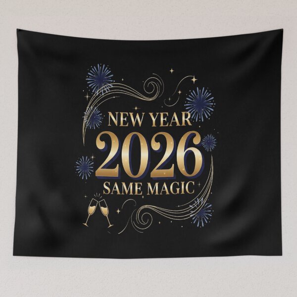 Item preview, New Year 2026 Same Magic-Festive Typography & Celebration Quote designed and sold by Aarvya Fashion Club ( A.F.C ).