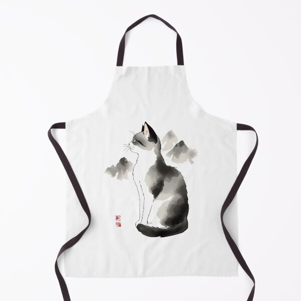 Item preview, Love my Kitten Japanese Chinese Korean Ink Sumi-E Art Desing designed and sold by blacksealstudio.