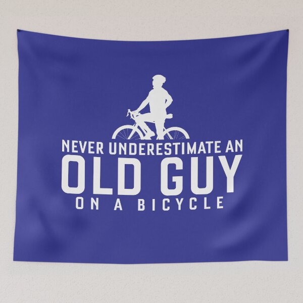 Item preview, Never Underestimate An Old Guy On A Bicycle Funny Cycling designed and sold by LounisArt.