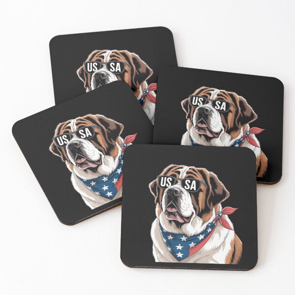 Item preview, Fourth of July Bernard American Flag July 4th St Bernard Dog designed and sold by SIGORDESIGN.