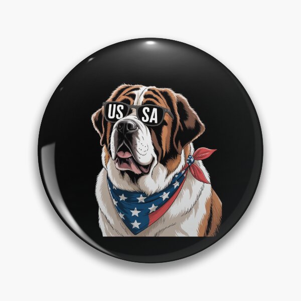 Item preview, Fourth of July Bernard American Flag July 4th St Bernard Dog designed and sold by SIGORDESIGN.