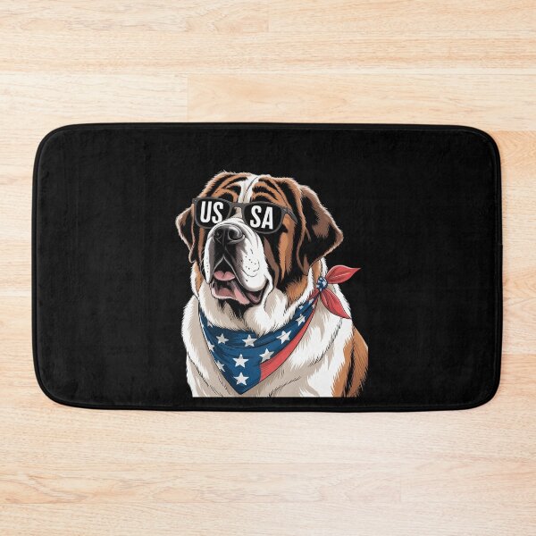 Item preview, Fourth of July Bernard American Flag July 4th St Bernard Dog designed and sold by SIGORDESIGN.