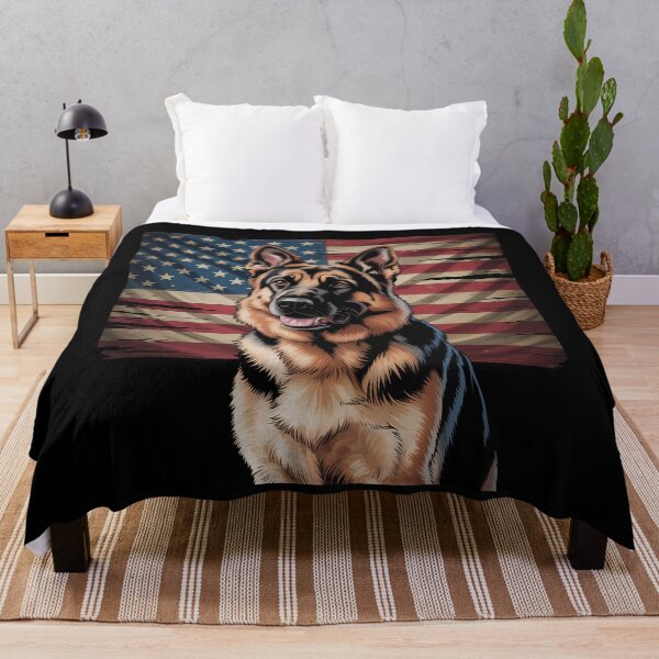 Item preview, German Shepherd Dog USA Patriotic AMERICAN FLAG 4th Of July designed and sold by SIGORDESIGN.