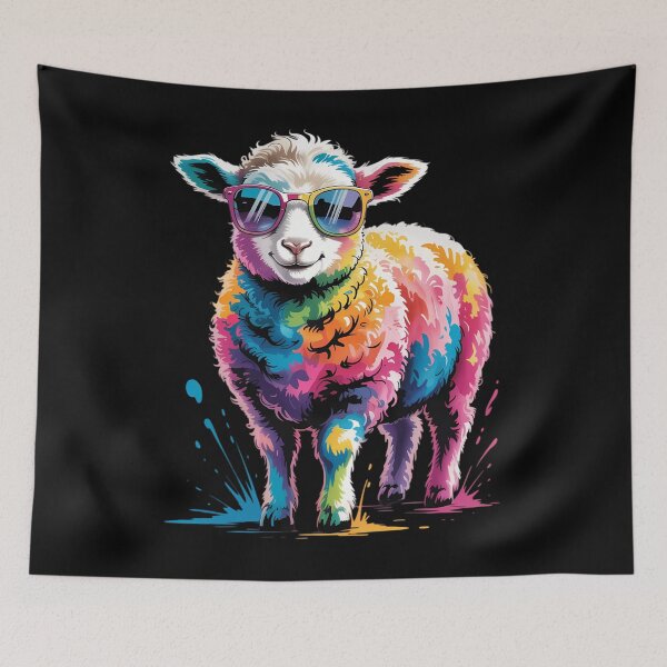 Item preview, Happy Easter Lamb Sheep Colourful with Sunglasses designed and sold by AsteriskDatBArt.