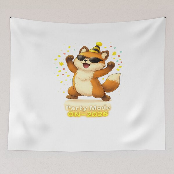 Item preview, Party Mode ON 2026 – Cute Dancing Fox New Year Design designed and sold by CraftLum.
