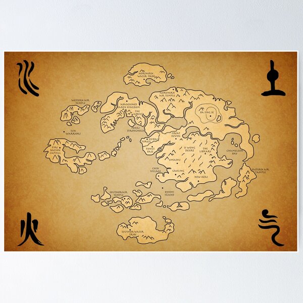 Item preview, Avatar: Last Airbender world Map designed and sold by KewlZidane.