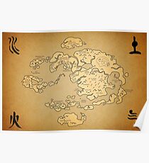 Avatar: Last Airbender world Map Poster