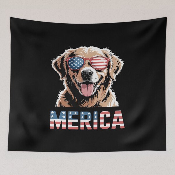Item preview, Golden Retriever Dog Merica 4th July Patriotic American designed and sold by SIGORDESIGN.