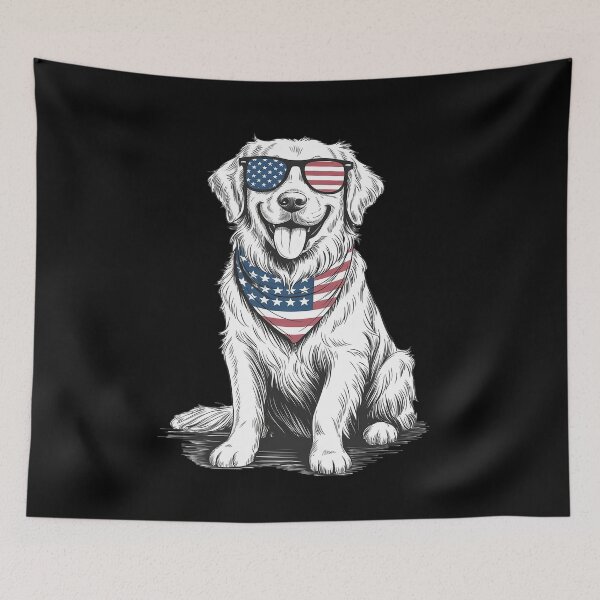 Item preview, Golden Retriever Dog Patriotic 4th of July American USA Flag designed and sold by SIGORDESIGN.