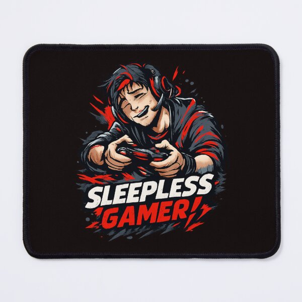 Item preview, Sleepless Gamer – Tired but Happy Night Gaming Illustration designed and sold by Tadeusz1.