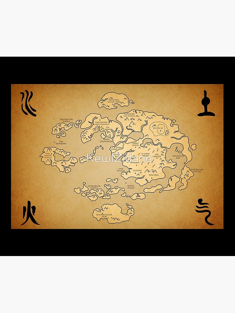 avatar the last airbender world map poster