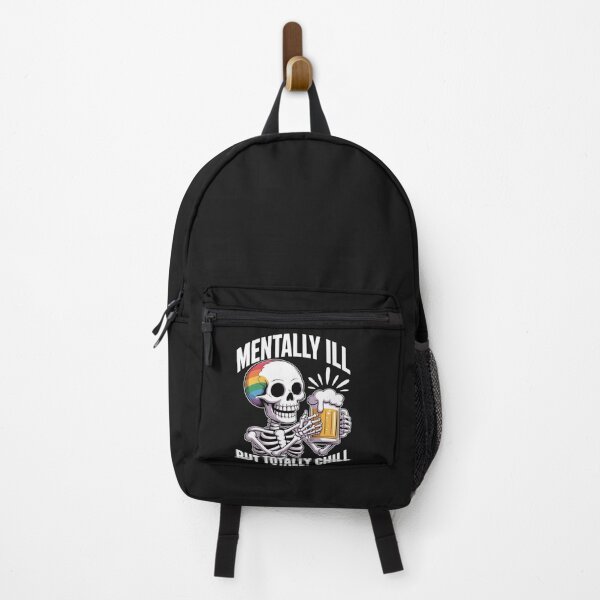 Item preview, Mentally Ill But Totally Chill Gay Pride Skeleton Flag LGBT designed and sold by Eskomeranola.