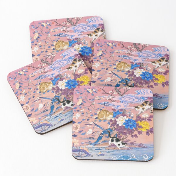 Item preview, Panoramic Celestial Garden with Cats, Herons, and Peonies designed and sold by Auroracat2025.
