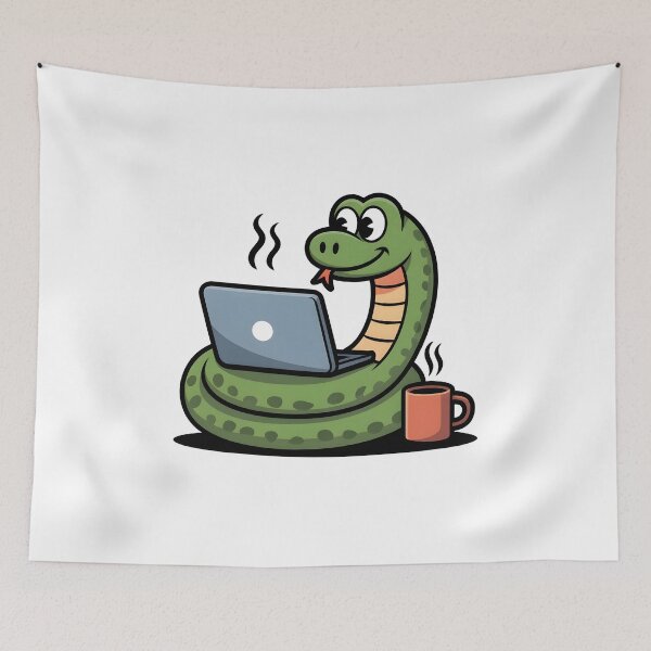Item preview, Remote Python Developer Funny Cartoon Programmer Shirt designed and sold by Viktorio Art Shop.
