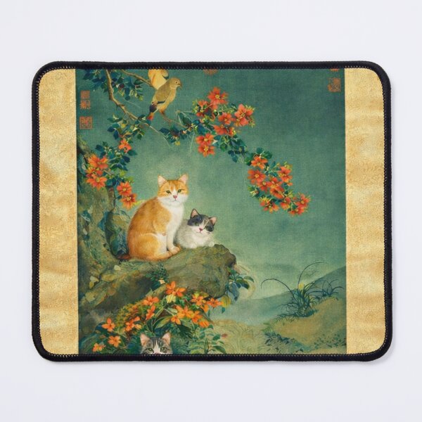 Item preview, Traditional Silk Scroll Garden with Ginger and Tabby Cats designed and sold by Auroracat2025.