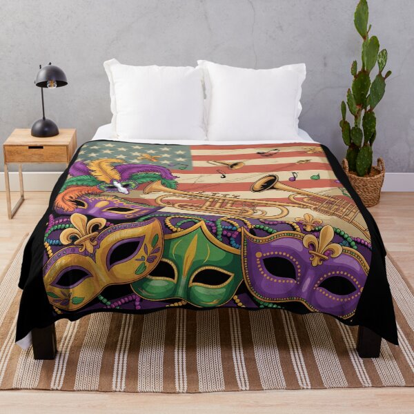 Item preview, American Flag Mardi Gras Vintage Illustration designed and sold by LiviuGligoros.